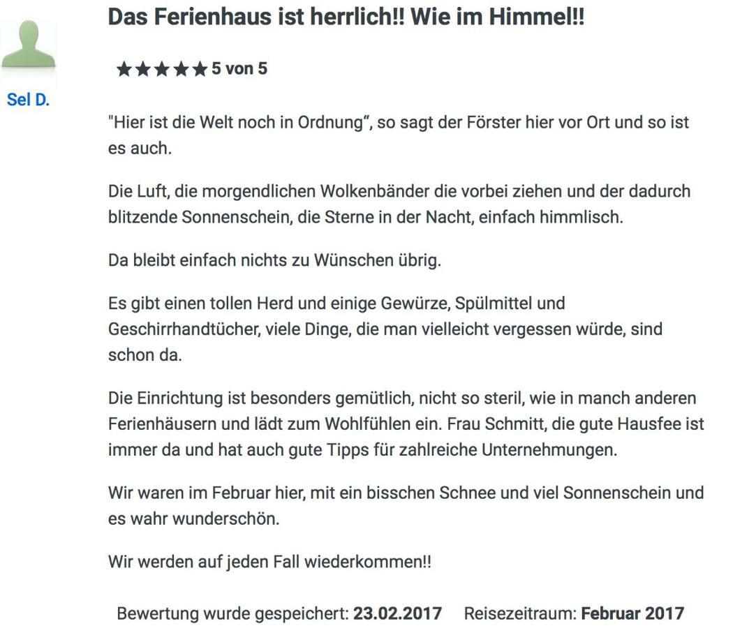 Wie Im Himmel Hatzfeld Exteriér fotografie